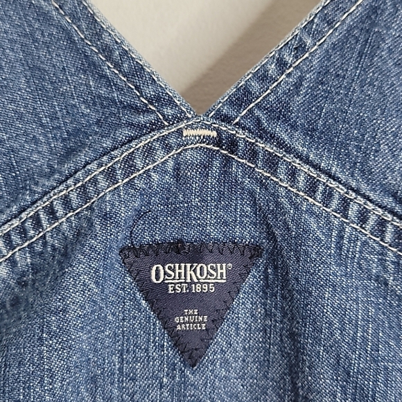 OSHKOSH boys Denim Shortalls OVeralls jeans 36 Mos - Picture 7 of 9